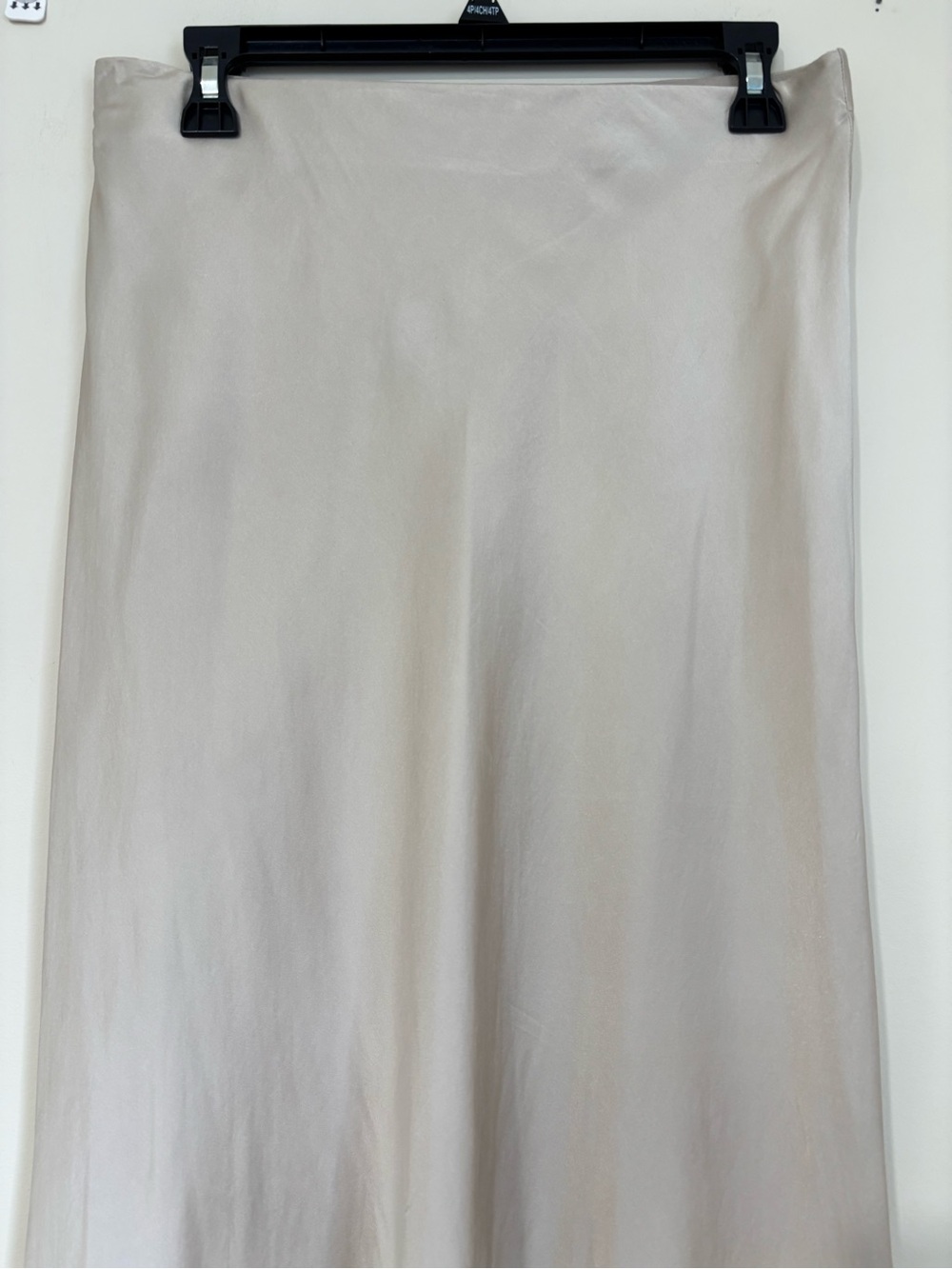 Quince Luxury Modern Feminine 100% Silk Champagne Satin Pull On Midi Skirt Sz M - Picture 8 of 16